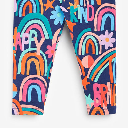 Children's Clothing Autumn New Girl Suit Rainbow Embroidery Hit Color Long-sleeved Children's Suit