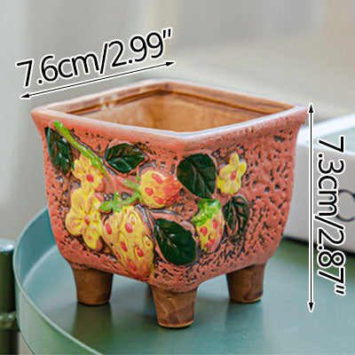 Square Creative Cute Cartoon Ceramic Succulent Pot