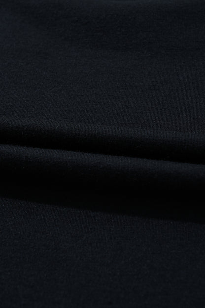 Black Plaid Patchwork High Waist Sweatshirt Mini Dress