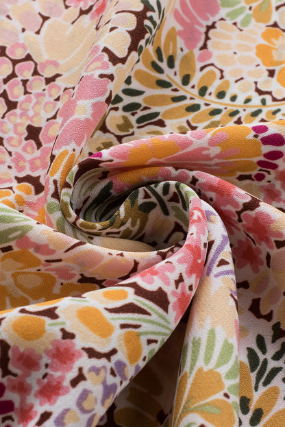 Red Cakewalk Floral Smocked Blouse