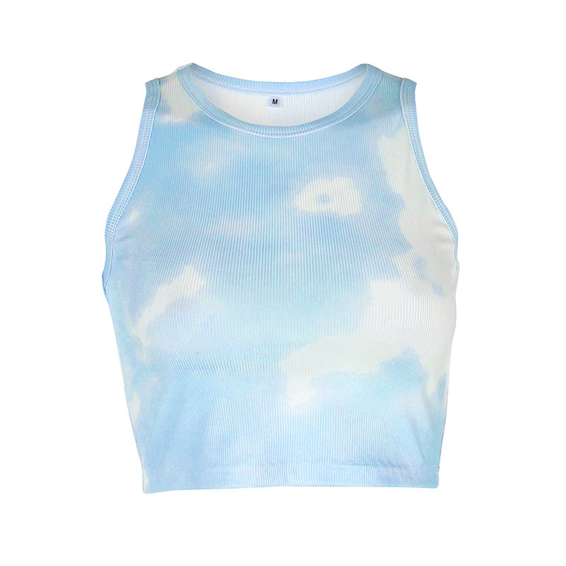 Featured tie-dye slim slimming women's clothing