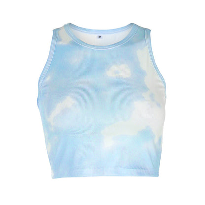 Featured tie-dye slim slimming women's clothing
