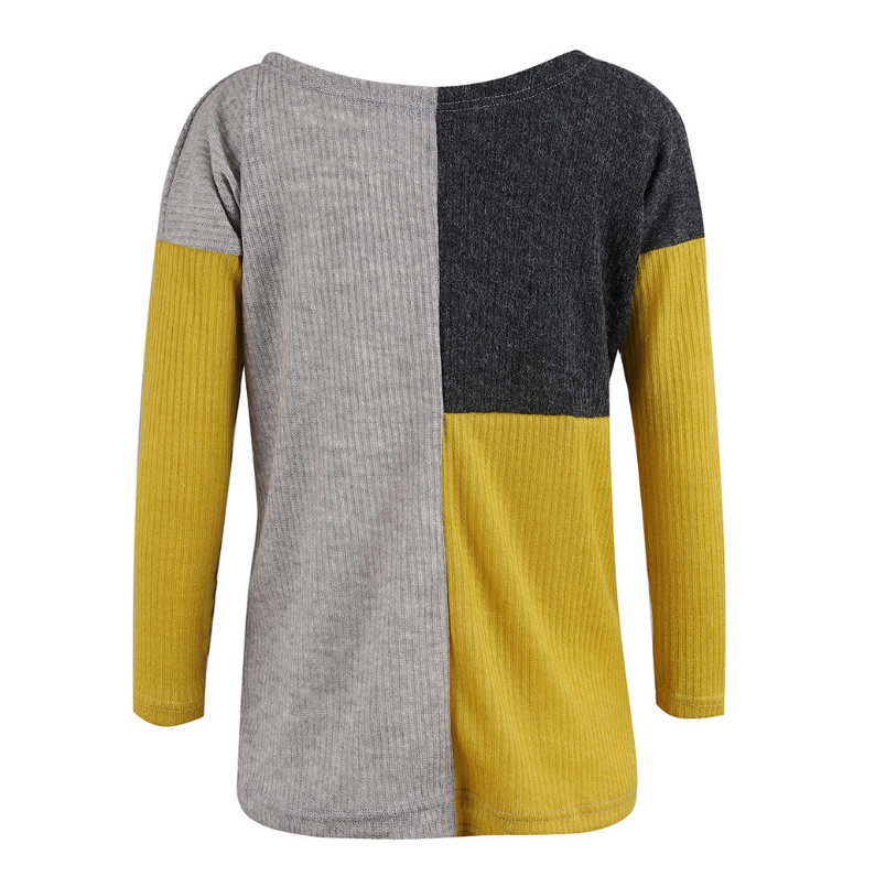 Casual loose stitching knit sweater