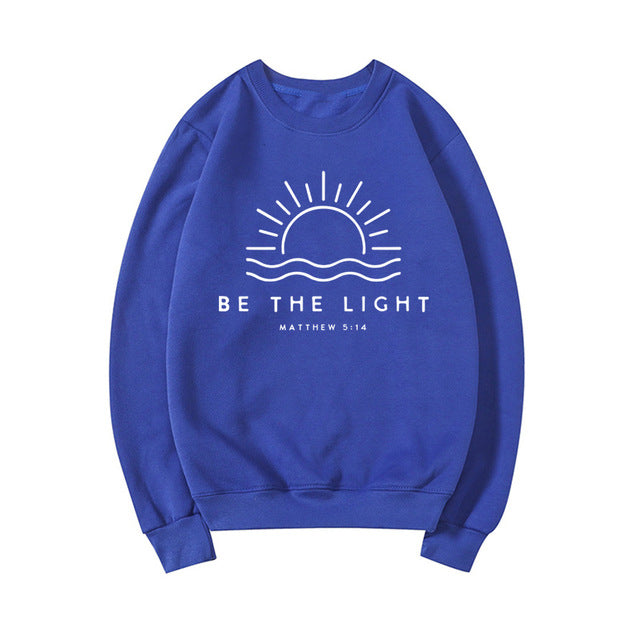 Women's Fleece-lined Crew Neck Sweater Plain Slogan