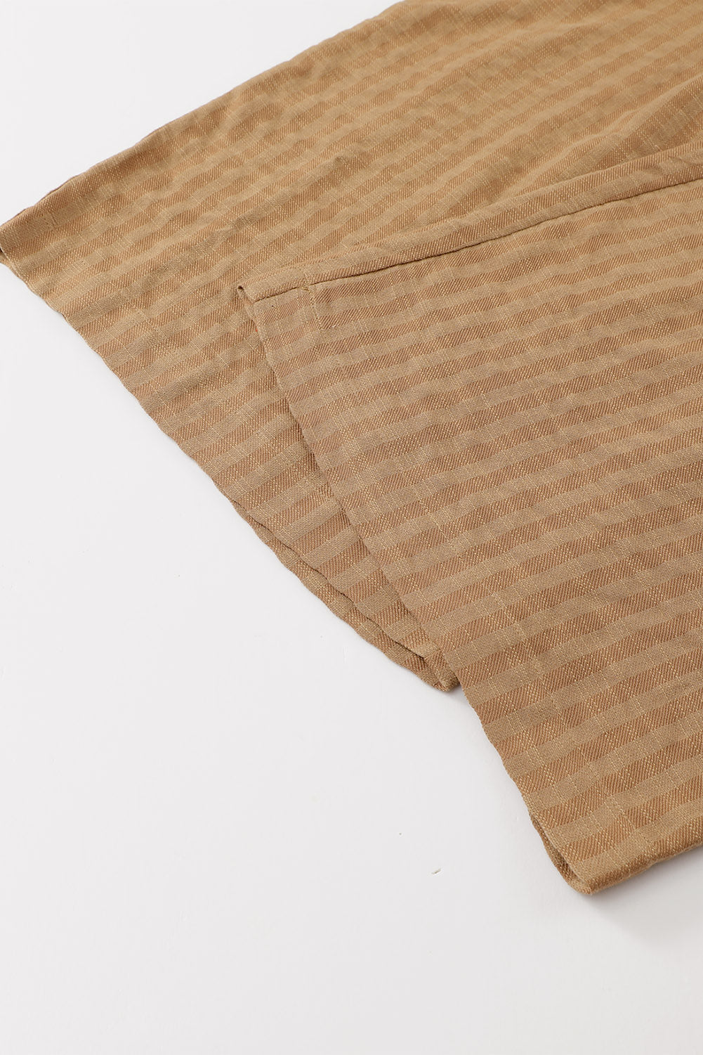 Chicory Coffee Striped Pleated Wide Leg Pocketed Jumpsuit