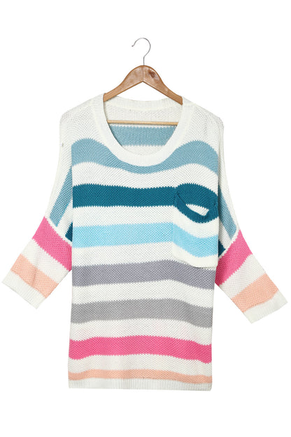 Multicolor Striped Oversized Sweater