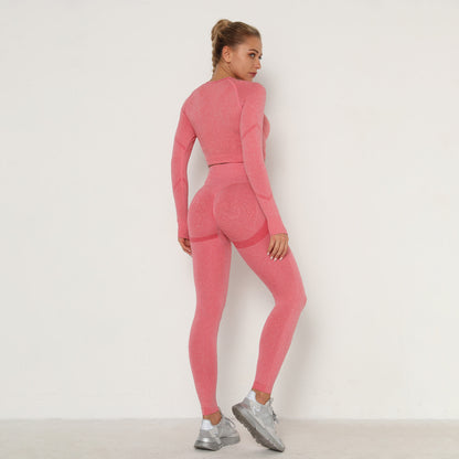 Pleated seamless yoga clothing suit