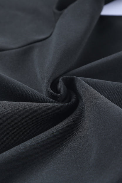 Gray High Waist Pleated Pocket Leggings