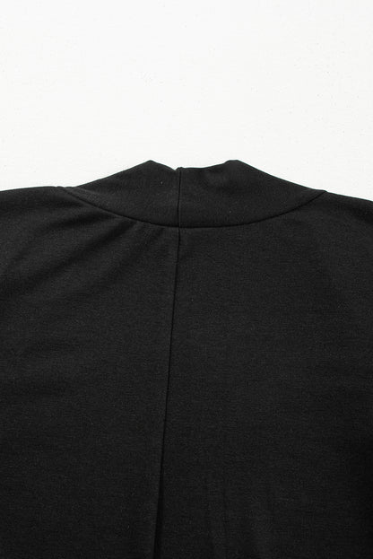 Black Split Long Cardigan and Skinny Pants Lounge Set