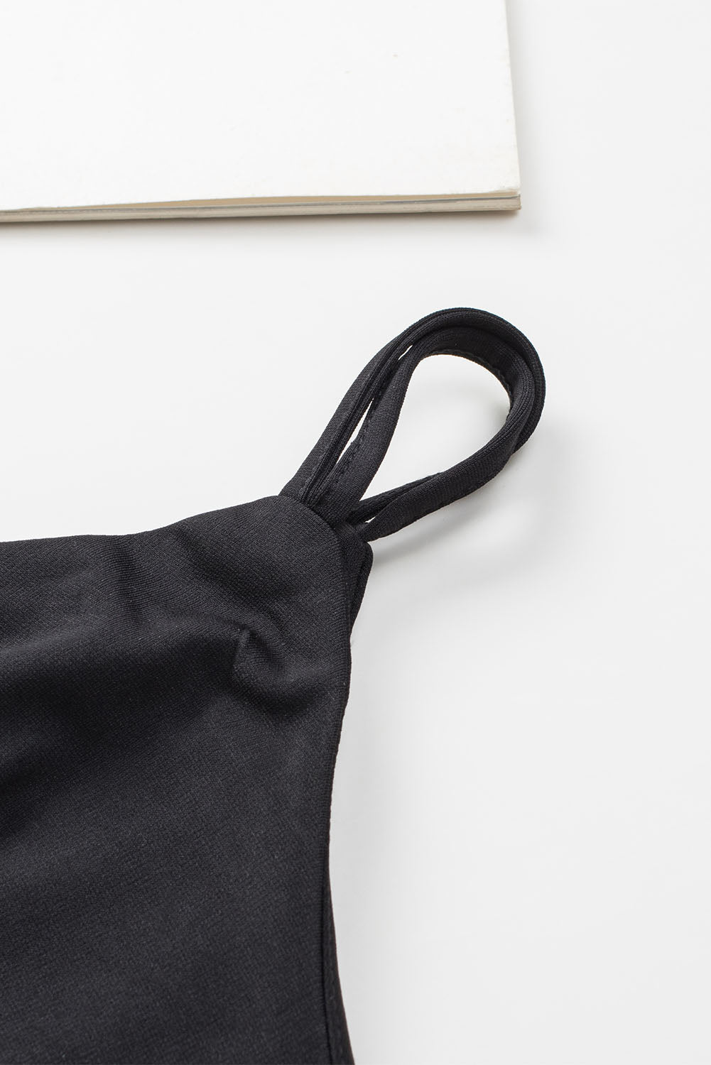 Black Blue One Shoulder Invisible Zip Side Pocketed Romper