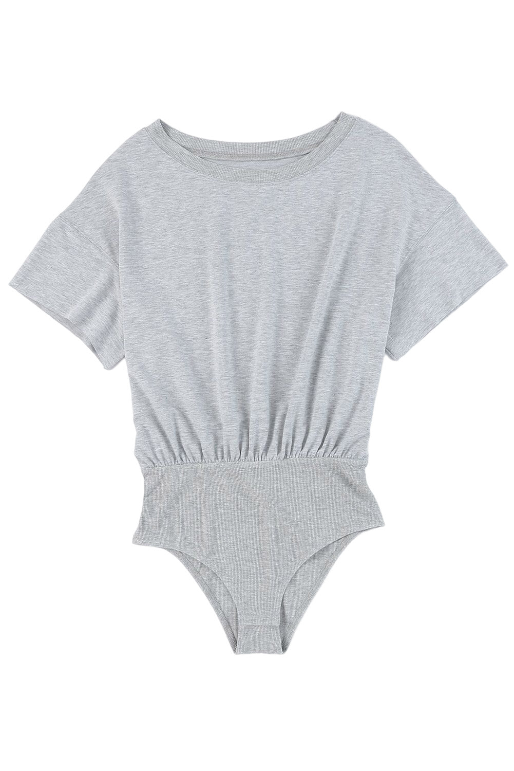 Dark Gray Drop Shoulder Sleeve Oversize Bodysuit