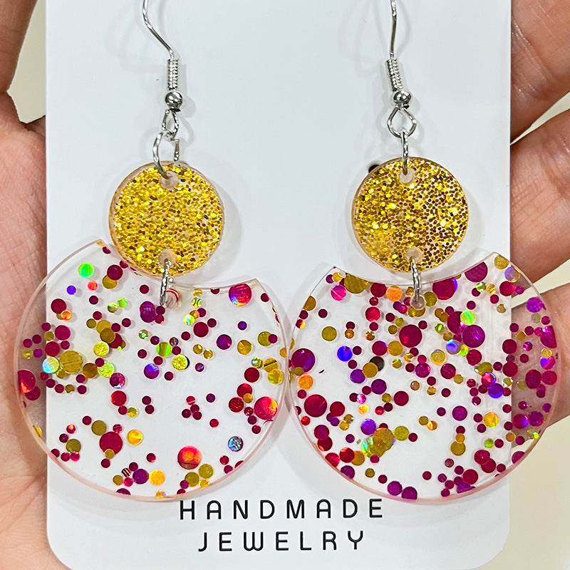 Christmas Geometric Simple Sequins Transparent Earrings