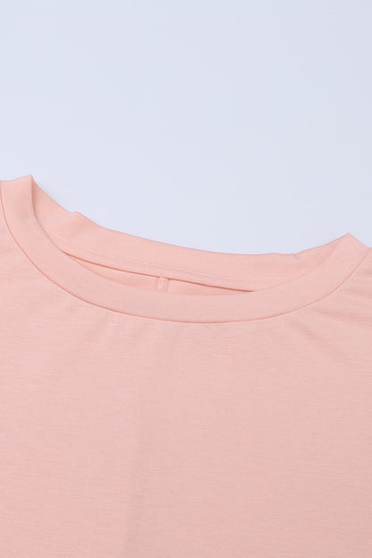 Khaki Side Pockets Short Sleeve Tunic Top