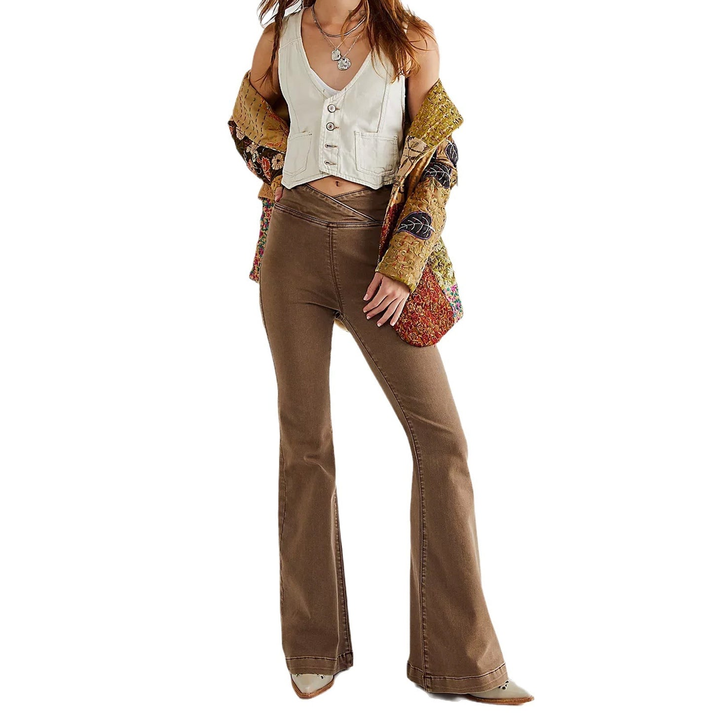 Women's Slim-fit Slimming Stretch Denim Flared Pants