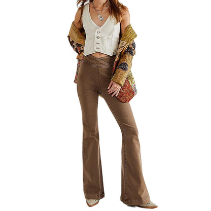 Women's Slim-fit Slimming Stretch Denim Flared Pants