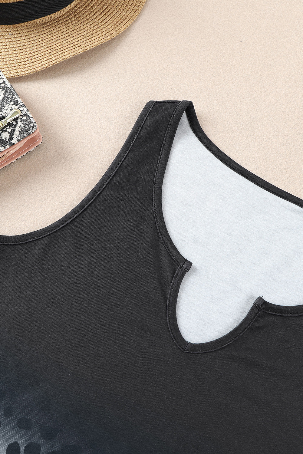 Black Ombre Leopard Print T-shirt