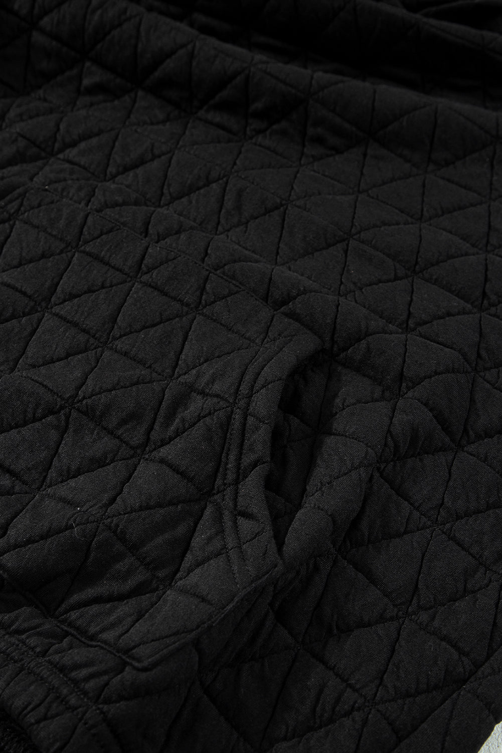 Light Grey Drop Shoulder Quilted Patchwork Kangaroo Pocket Hoodie