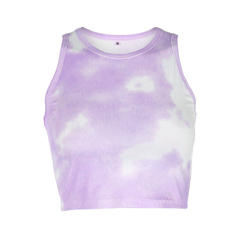 Featured tie-dye slim slimming women's clothing