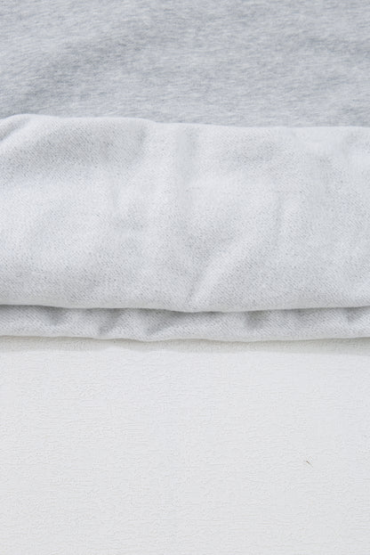 Light Grey Fleece Lined Kangaroo Pocket Drawstring Chunky Hoodie