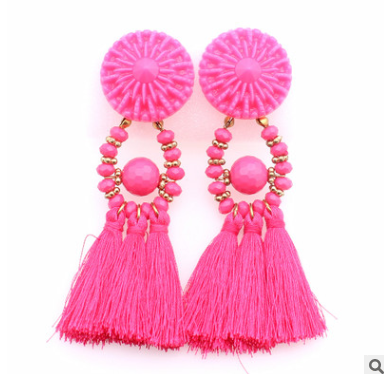 Tassel earrings tassel earrings European and American earrings Alloy earrings