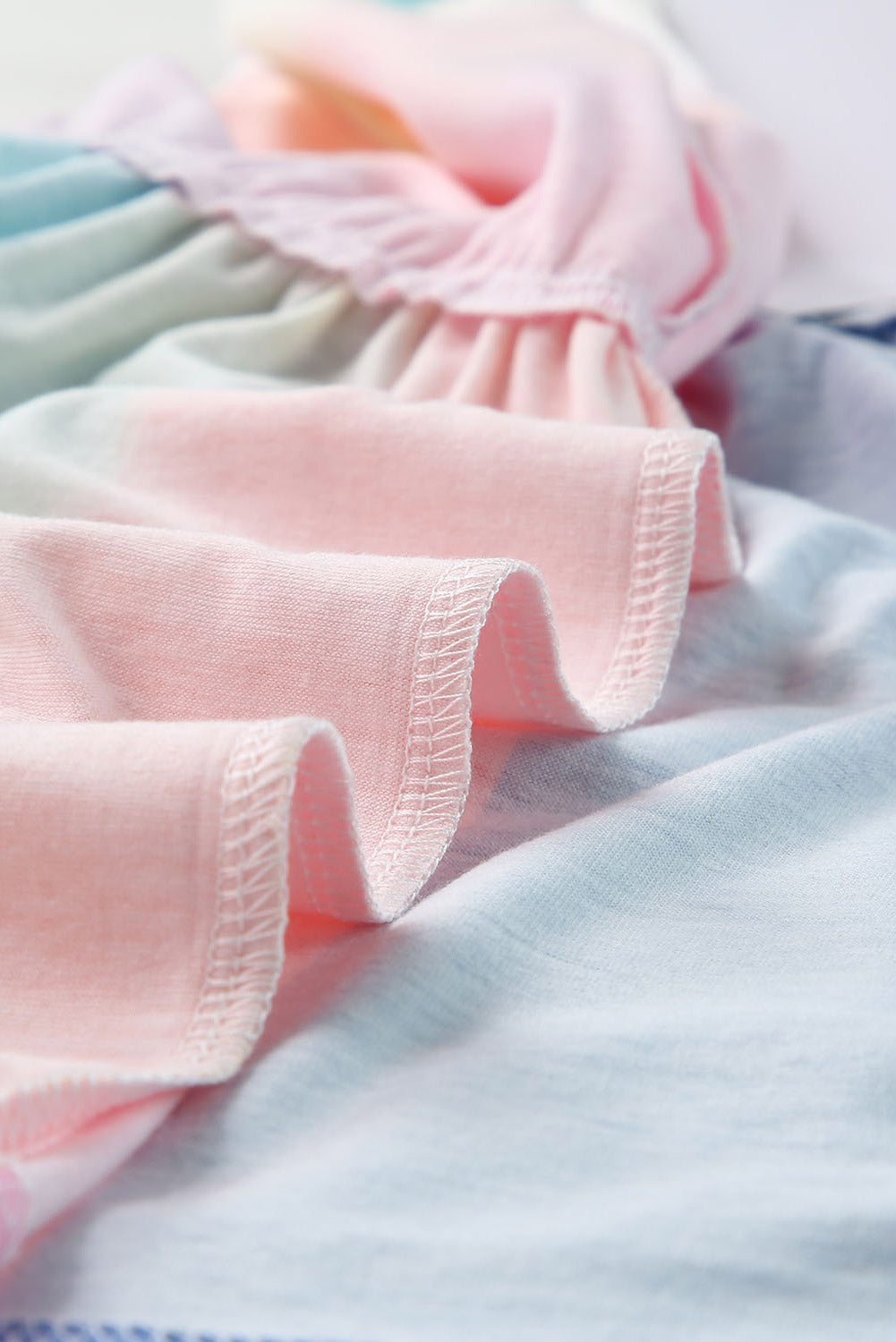 Multicolor Striped Print High Waist Short Sleeve Romper with Pockets