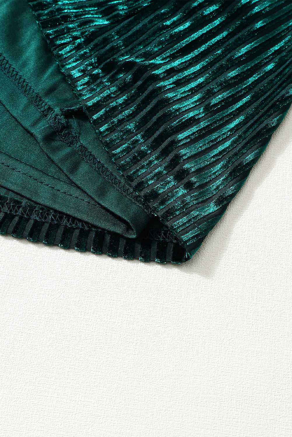 Chestnut Half Zip V Neck Ribbed Velvet Top