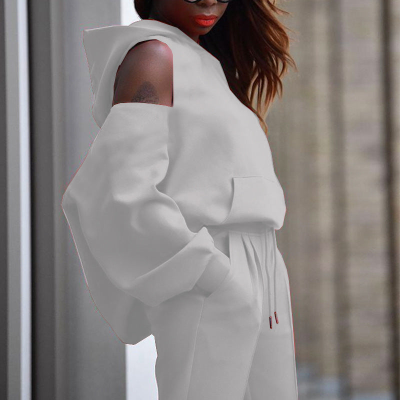 Clothing Special-interest Design Fashion Loose Hooded Sweater Casual Pants Suit