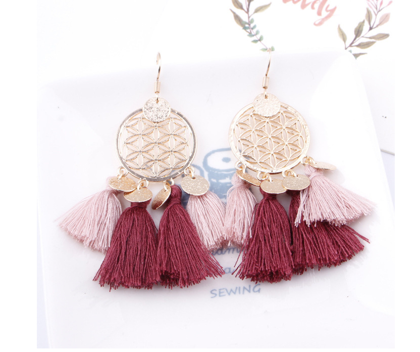 European and American explosions bohemian fringed hollow tassel earrings earrings jewelry