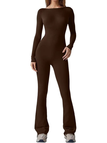 Women's Fashion Long Sleeve Belly-contracting Jumpsuit
