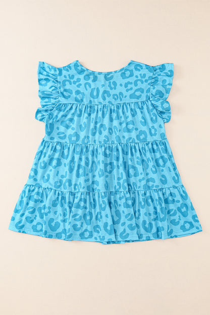 Pink Leopard Long Sleeve Satin Tie Shorts Two Piece Set