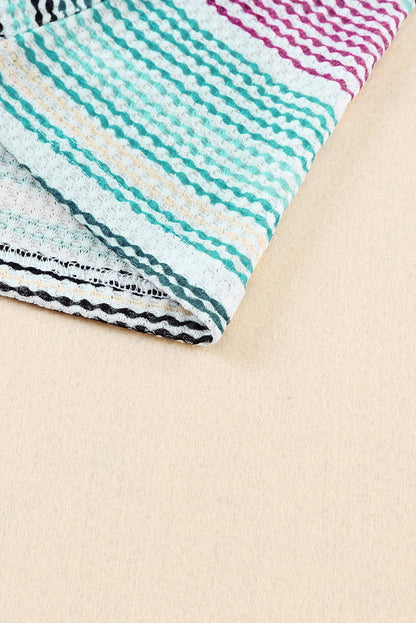 Multicolor Seamed Patchwork V Neck Plus Size Sleeveless Top