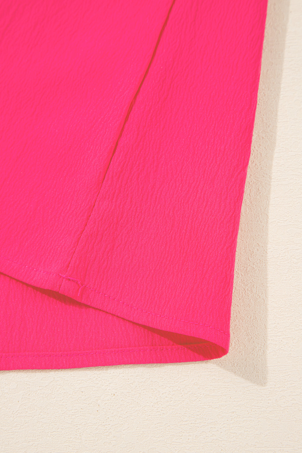 Strawberry Pink Floral Embroidered Flutter Sleeve Pleated O Neck Plus Size Blouse