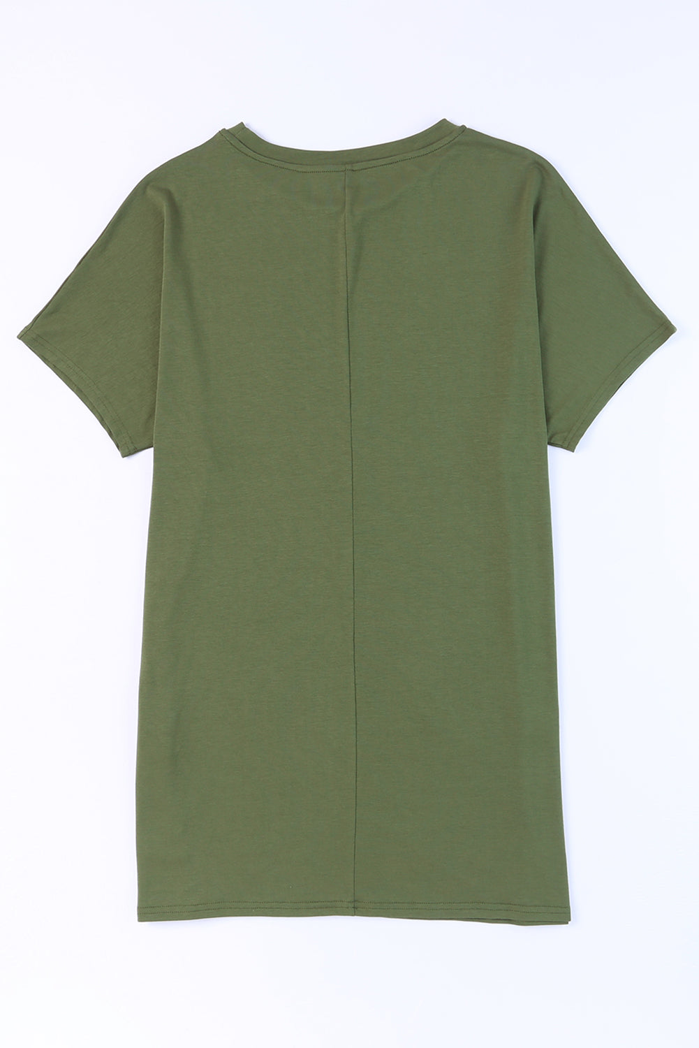 Khaki Side Pockets Short Sleeve Tunic Top
