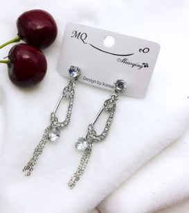 Earrings spring and summer new exaggerated wood silk satin flowers hypoallergenic boutique earrings earrings