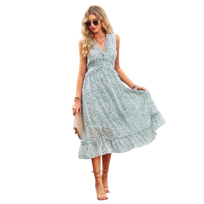 Spring And Summer Women's Clothing Leisure Vacation Vest Dress