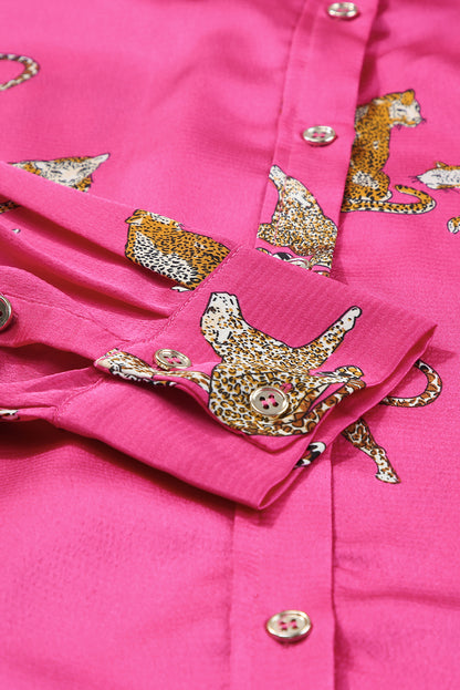 Black Plus Size Cheetah Print Puff Sleeve Ruffle Mini Dress