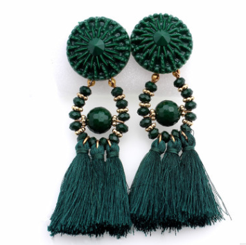 Tassel earrings tassel earrings European and American earrings Alloy earrings