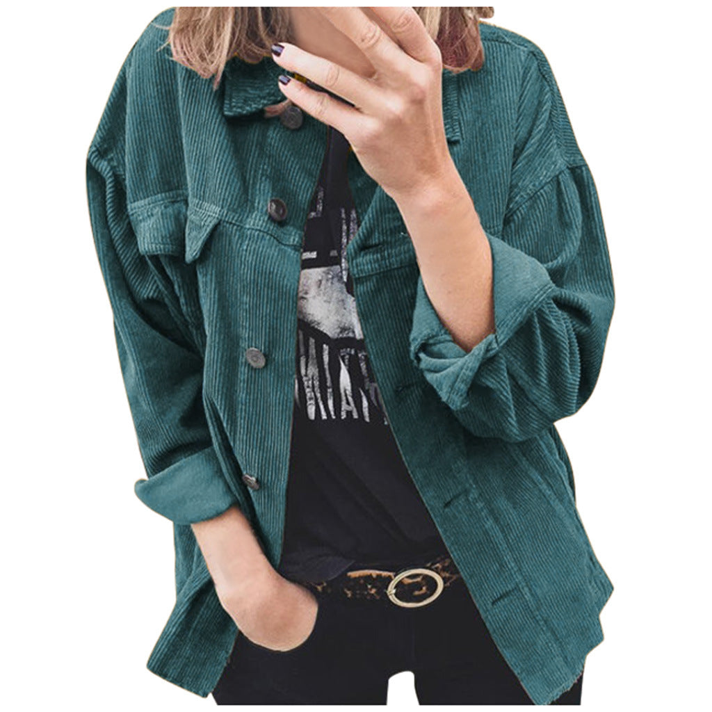 Cardigan long sleeve lapel loose women's clothing