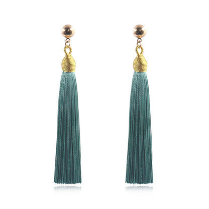 Fringed long earrings