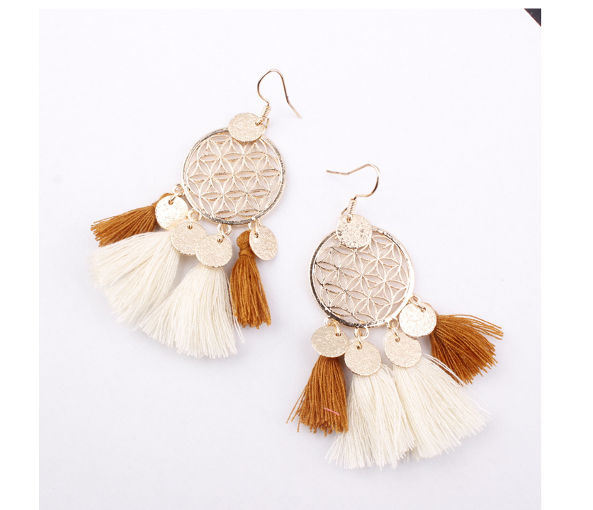 European and American explosions bohemian fringed hollow tassel earrings earrings jewelry