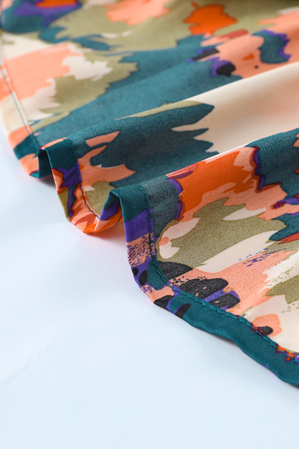 Black Abstract Print Ruffled Drawstring High Waist Mini Dress