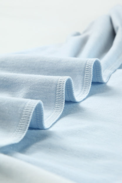 Black Tie-dye Round Neck Short Sleeve Top