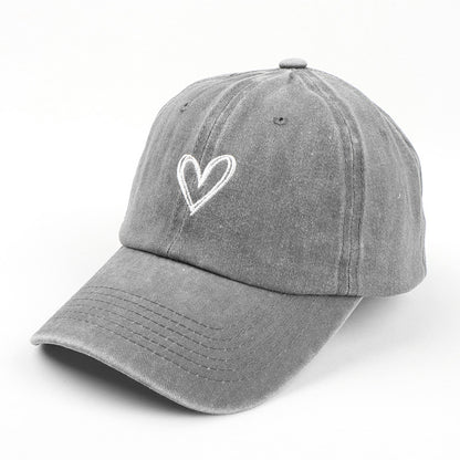 Female Love Embroidered Couple Duck Tongue Hat