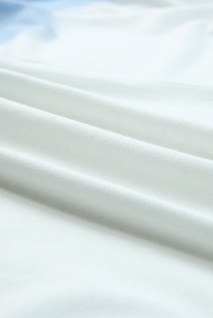 Black Tie-dye Round Neck Short Sleeve Top