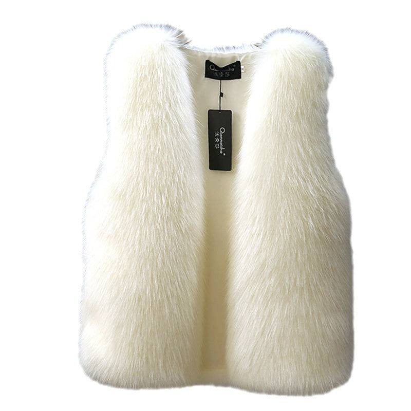 Women's Imitation Fox Fur Waistcoat Plus Cotton Furry Vest