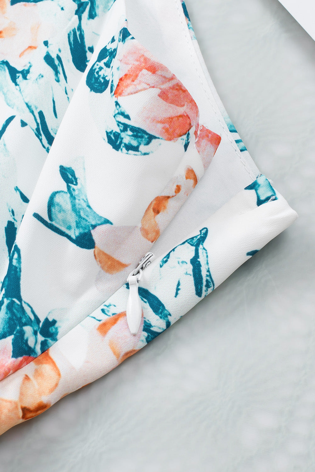 White Plus Size Floral Print Sleeveless Wide Leg Jumpsuit