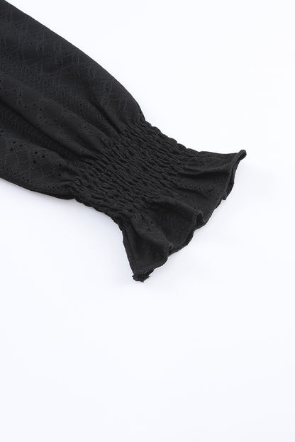 Green Lace Trim V Neck Short Sleeve Blouse