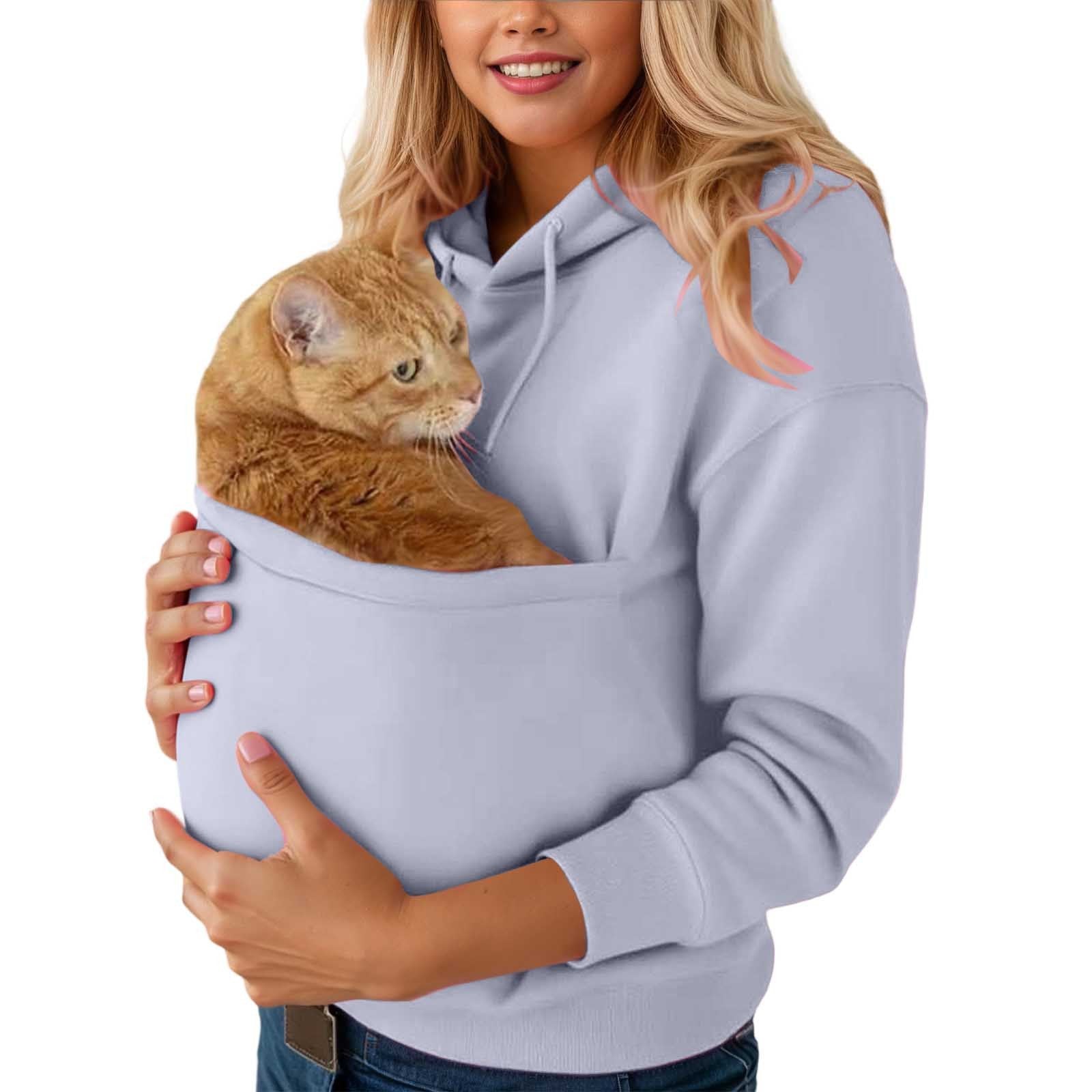 Women's Hooded Pocket Pet Shirt Sweatshirt