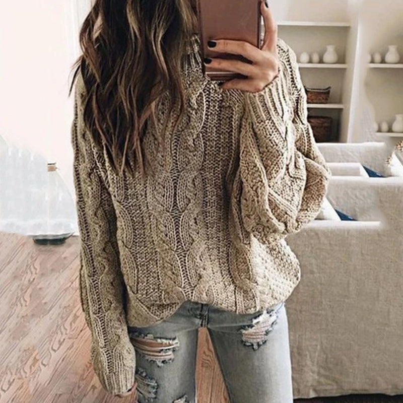 European And American Fashion Solid Color Knitted Top Women's Clothing