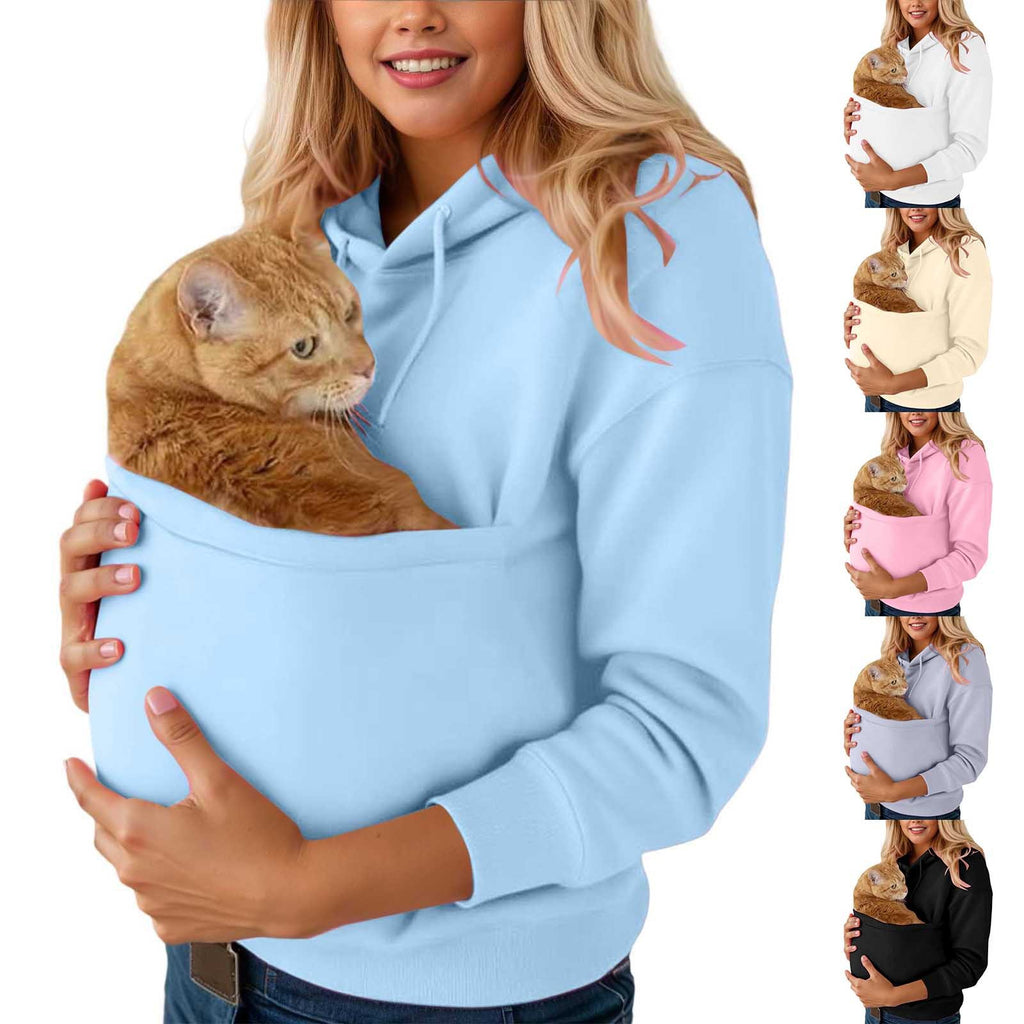Women's Hooded Pocket Pet Shirt Sweatshirt
